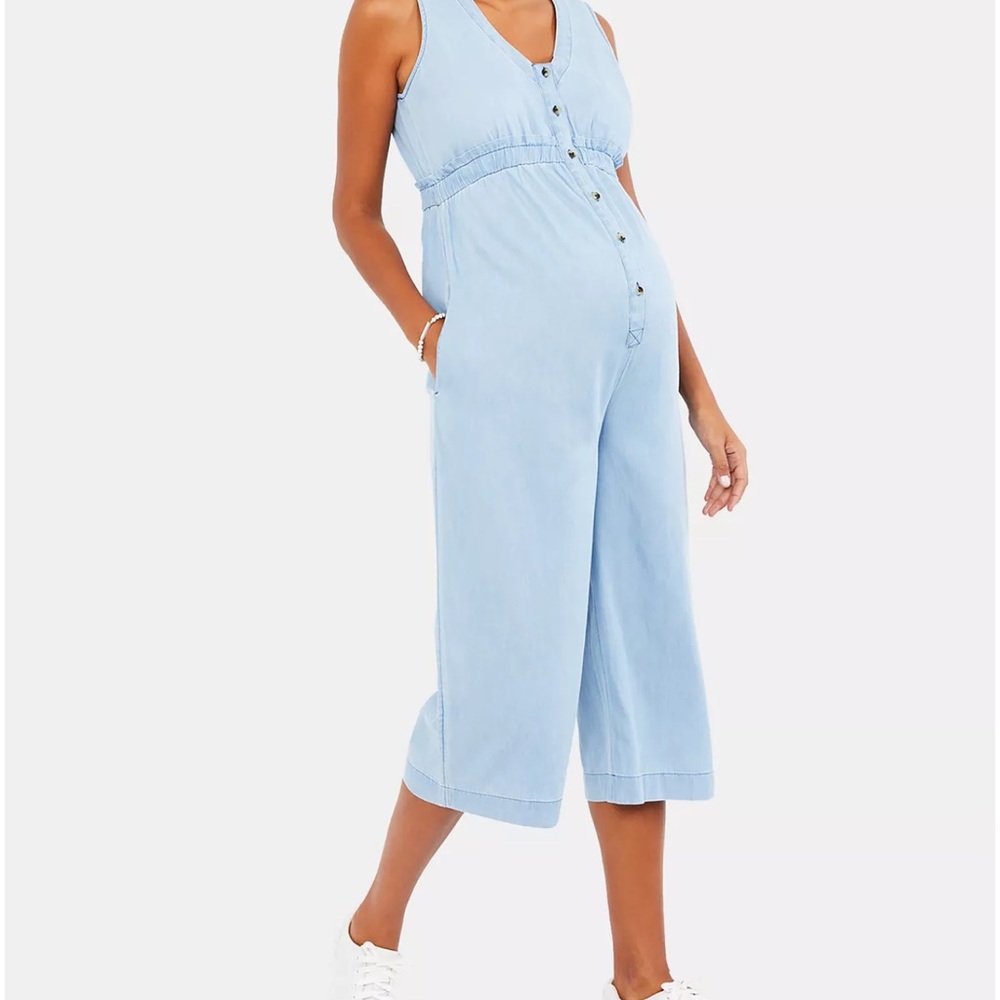 Motherhood Maternity Denim Jumpsuit